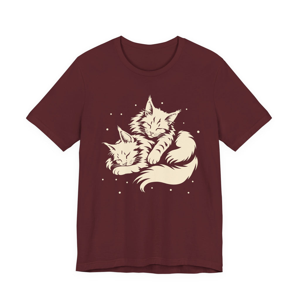 Cozy Cuddling Maine Coon Cats T-Shirt