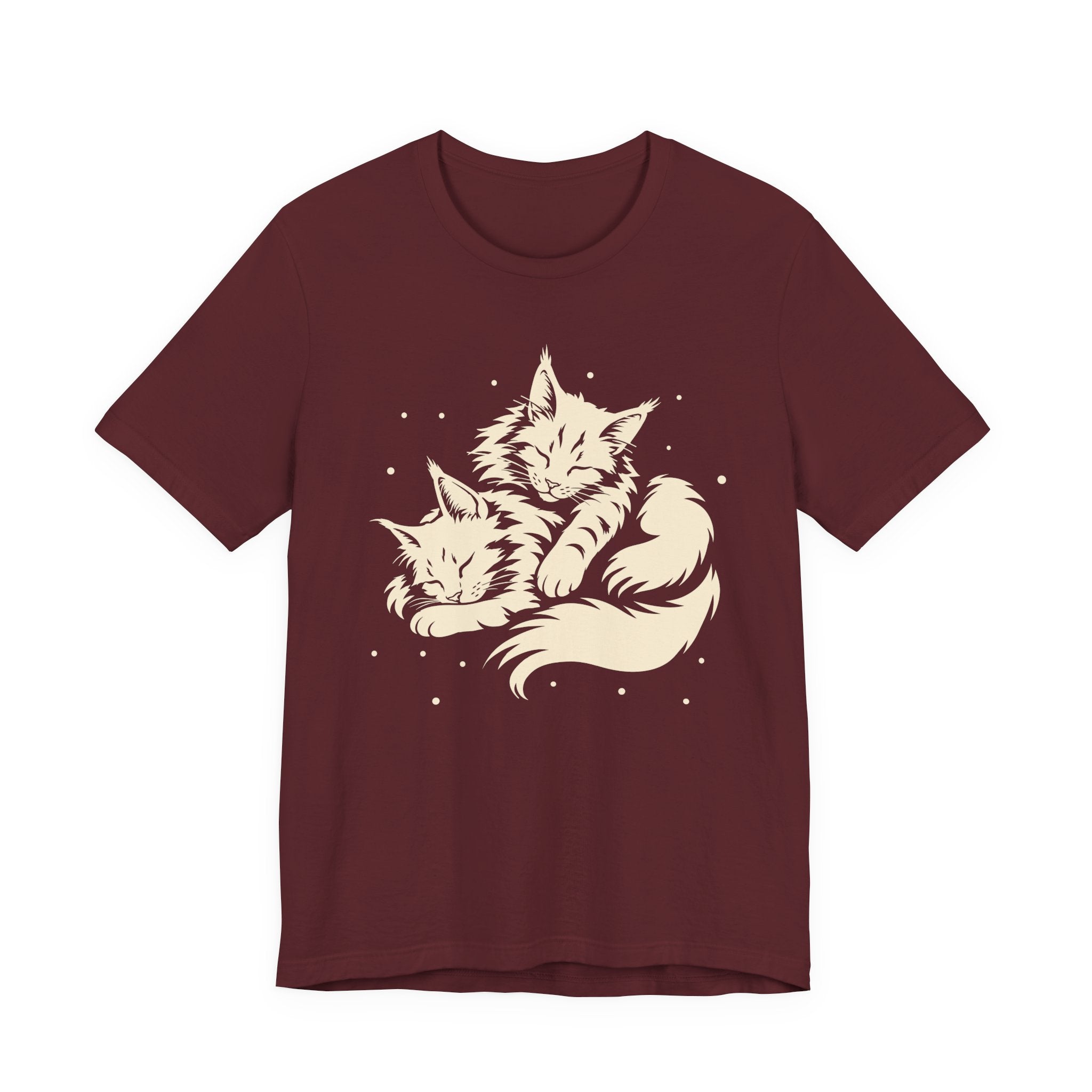 Cozy Cuddling Maine Coon Cats T-Shirt