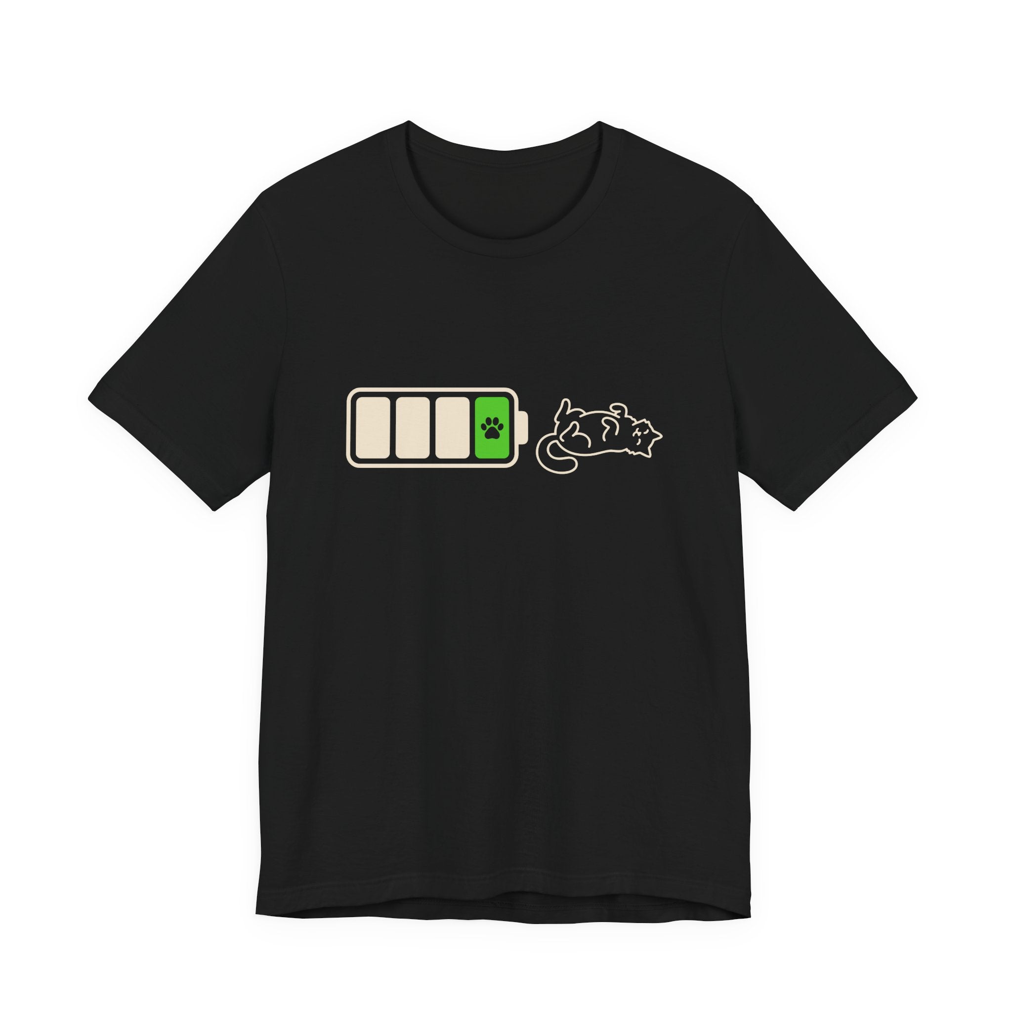 Social Battery Cat Minimal Art T-Shirt
