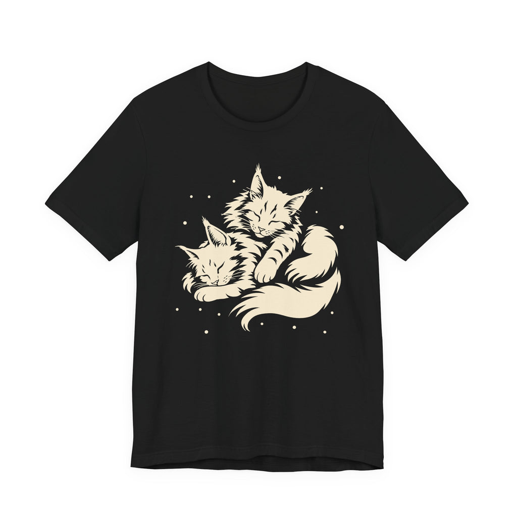Cozy Cuddling Maine Coon Cats T-Shirt