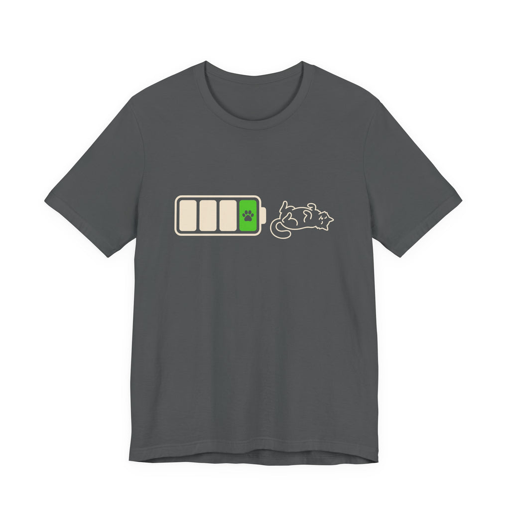 Social Battery Cat Minimal Art T-Shirt
