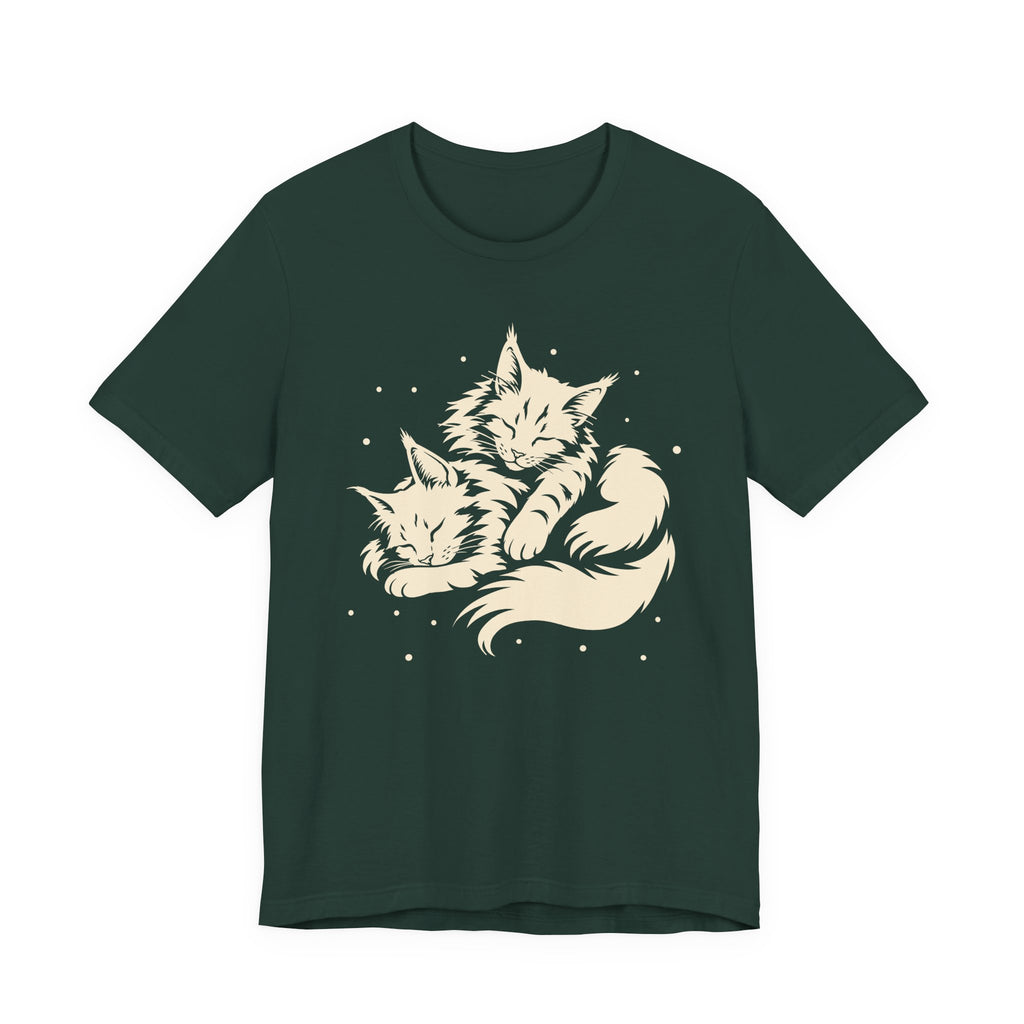 Cozy Cuddling Maine Coon Cats T-Shirt