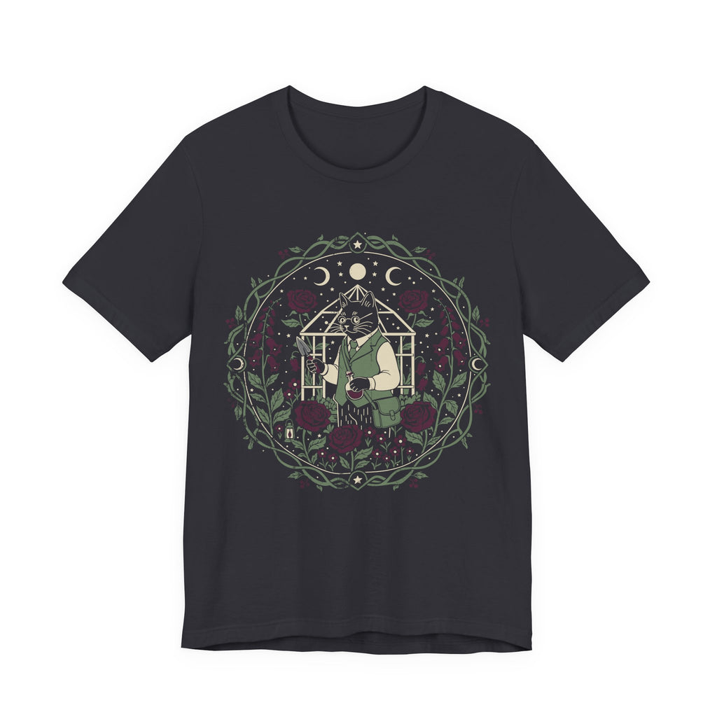 Dark Academia Garden Black Cat T-Shirt
