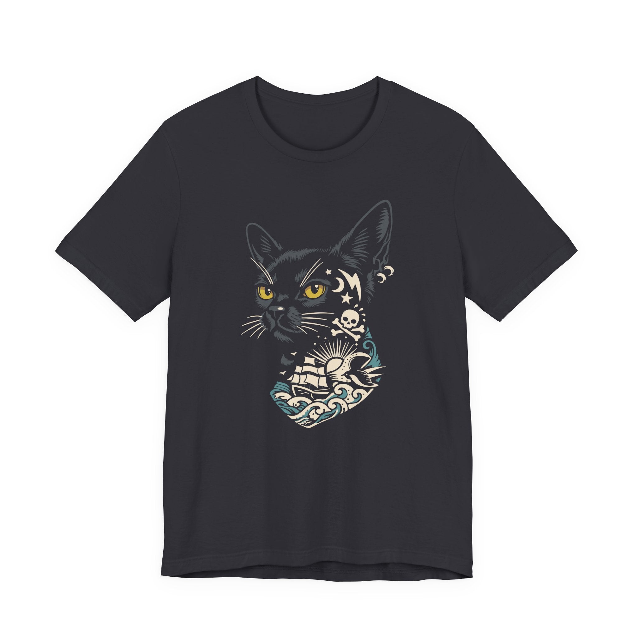 Neo-Traditional Black Cat T-Shirt