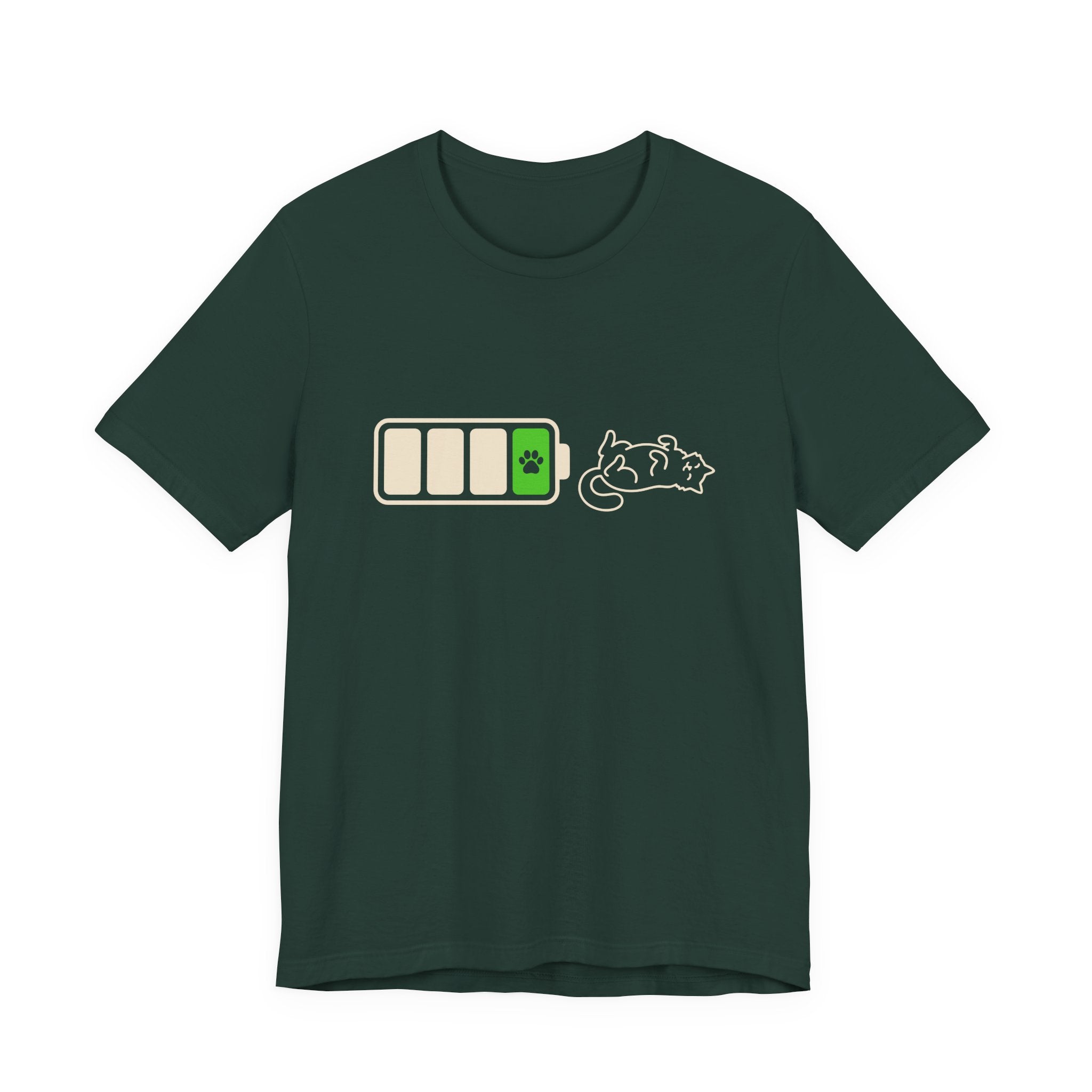 Social Battery Cat Minimal Art T-Shirt