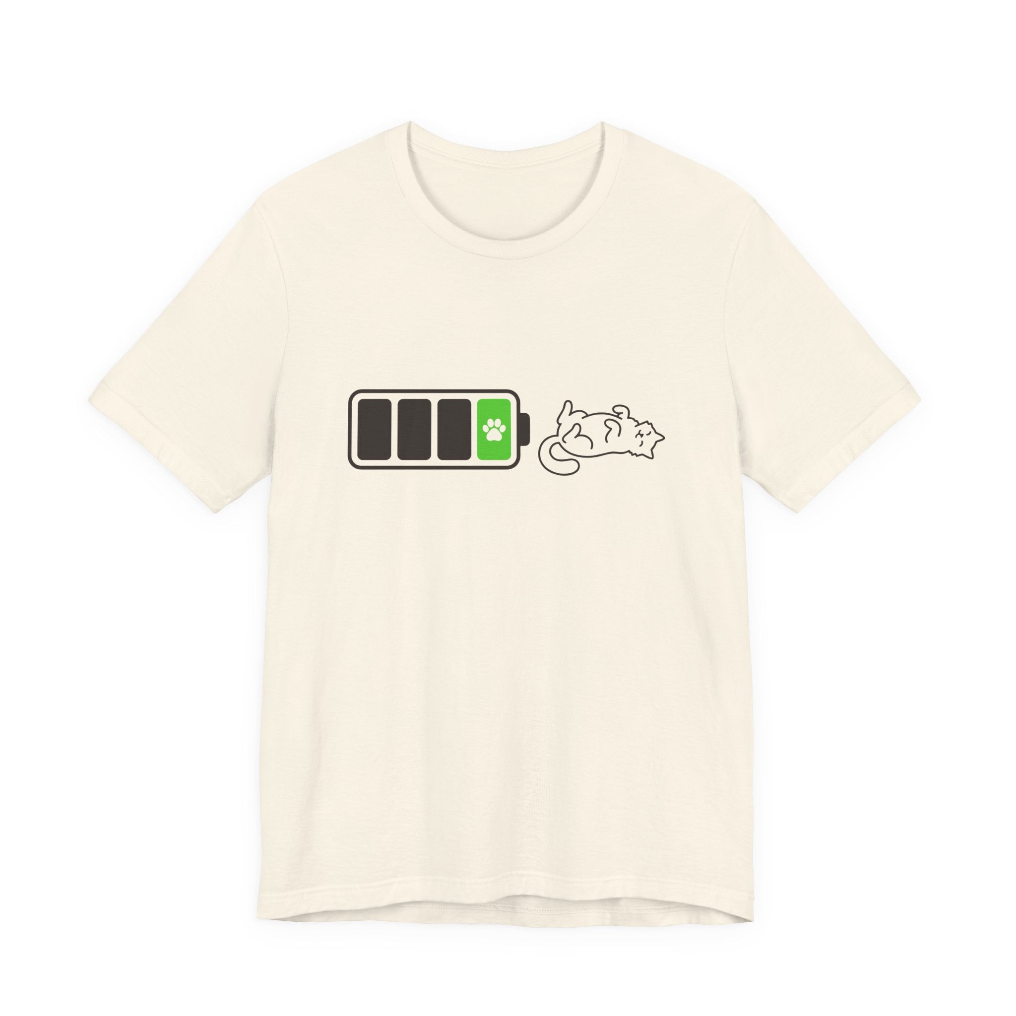 Social Battery Cat Minimal Art T-Shirt