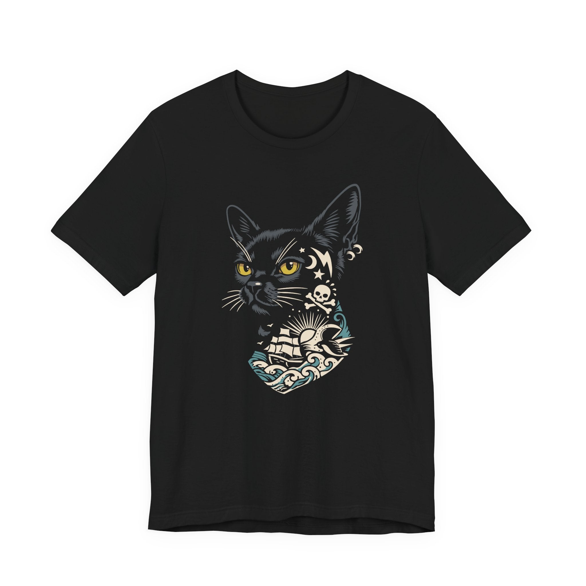 Neo-Traditional Black Cat T-Shirt