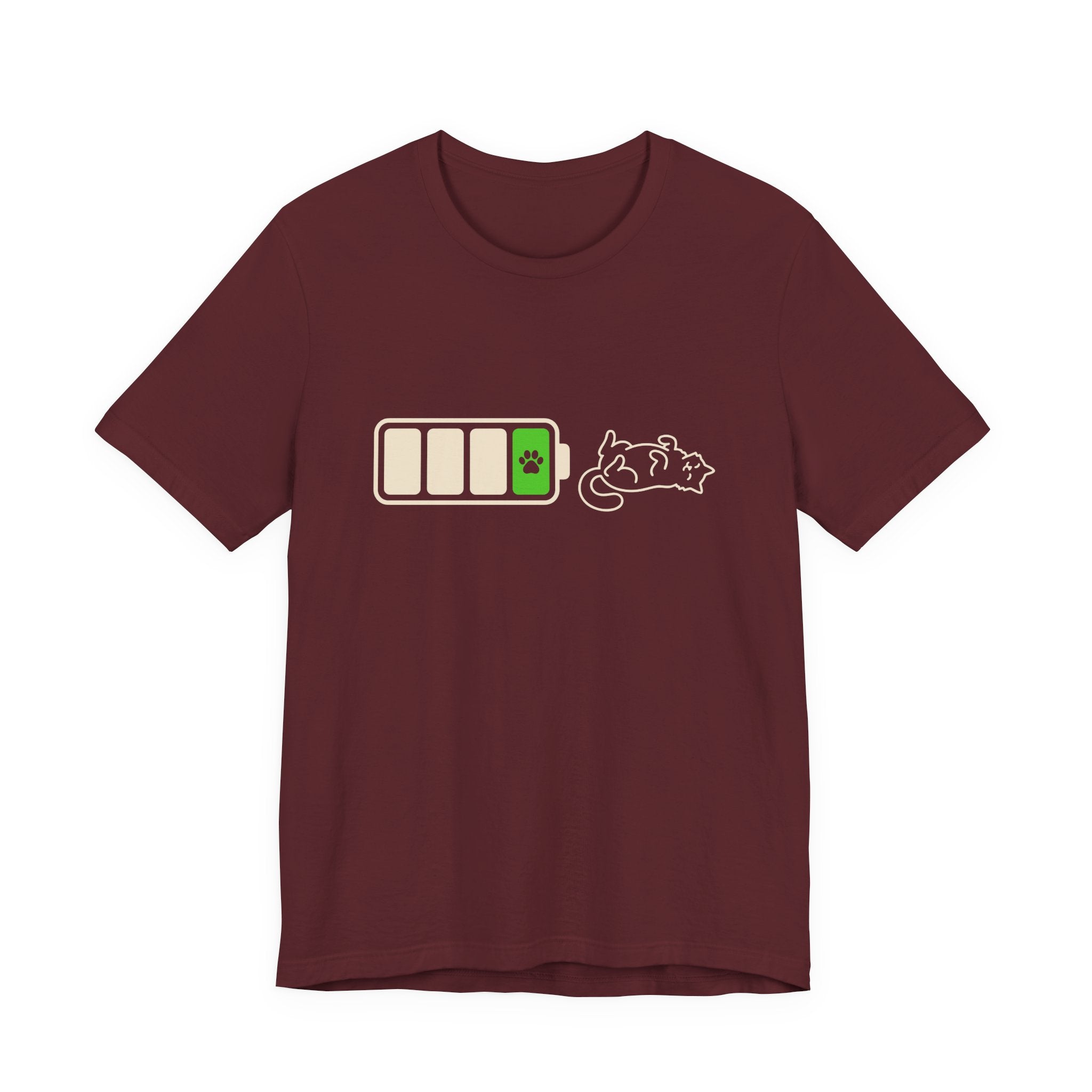 Social Battery Cat Minimal Art T-Shirt